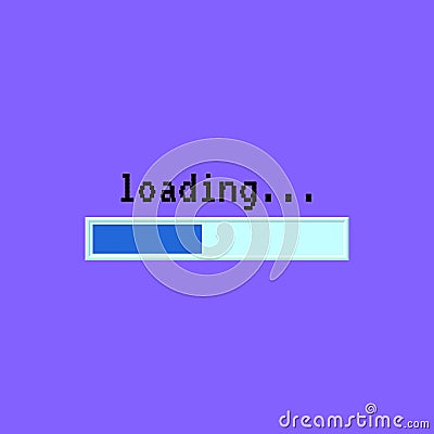 Cartoon Color Progress Loading Bar Sign UI Button. Vector Vector Illustration