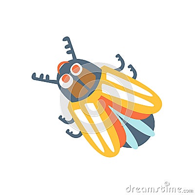Cartoon colorado potato beetle, colorful character vector Illustration Vector Illustration