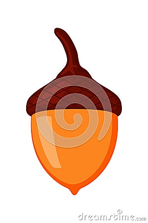 Cartoon colorful acorn Vector Illustration