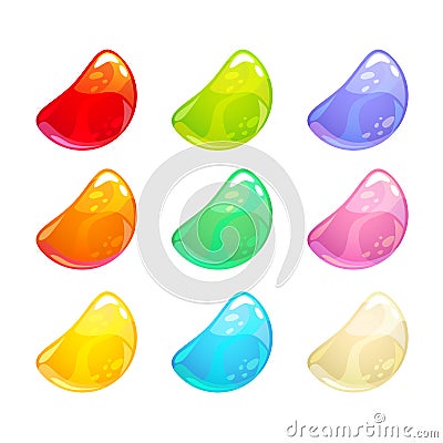 Cartoon colorful jelly candies set. Vector Illustration