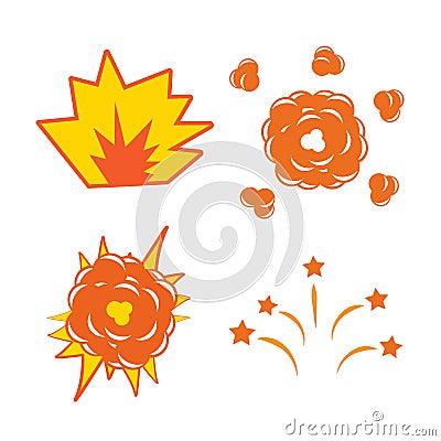 Cartoon comic burst or explosion set Cartoon Illustration