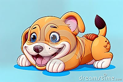 Cartoon comic smile friendly face animal companion love puppy dog Cartoon Illustration