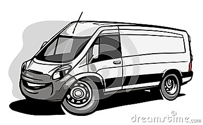 Cartoon commercial van Vector Illustration