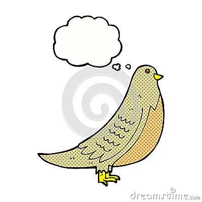 cartoon common bird with thought bubble Stock Photo