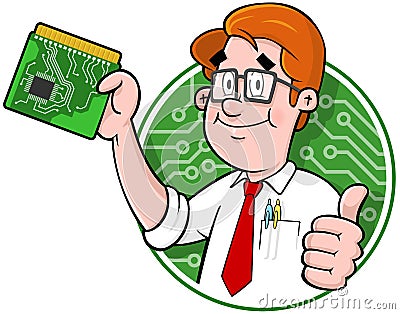 cartoon computer support clipart technician illustrations circuit vector dreamstime