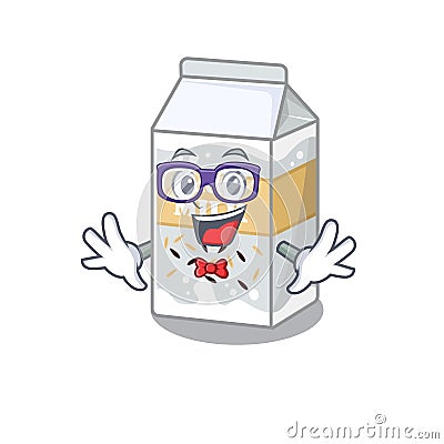 A cartoon concept of Geek rice milk design Vector Illustration