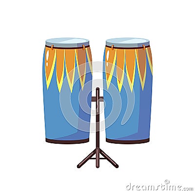 Cartoon conga drum musical instrument Vector Illustration