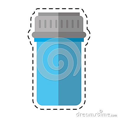 Cartoon container capsule medicine icon Vector Illustration