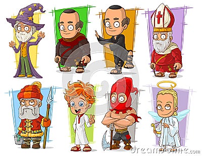 Cartoon cool funny different characters vector set Vector Illustration