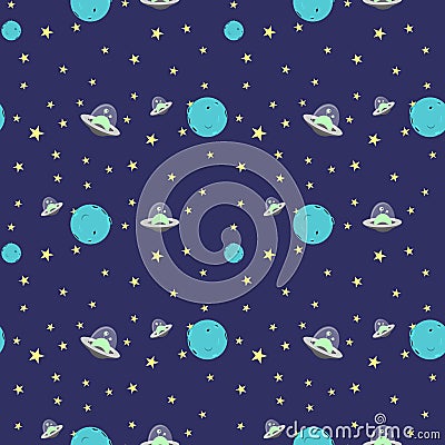 Cartoon cosmos pattern Vector Illustration