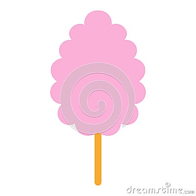 Cartoon Cotton Candy Icon Isolated On White Background Vector Illustration