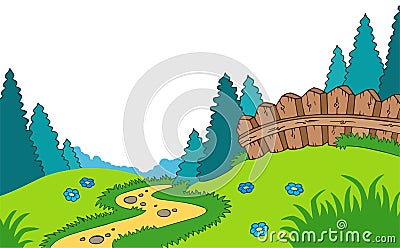 Cartoon country landscape Vector Illustration