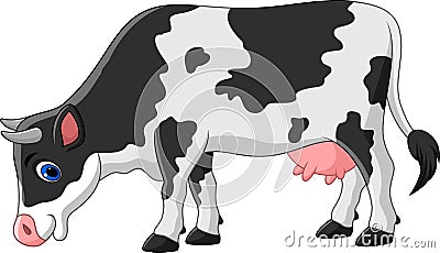 Cartoon cow isolated on white background Vector Illustration