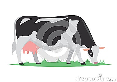 Cartoon cow milk, vector Vector Illustration