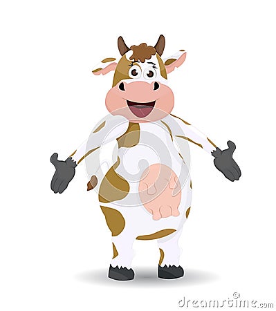 Cartoon cow standing showing pose Vector Illustration