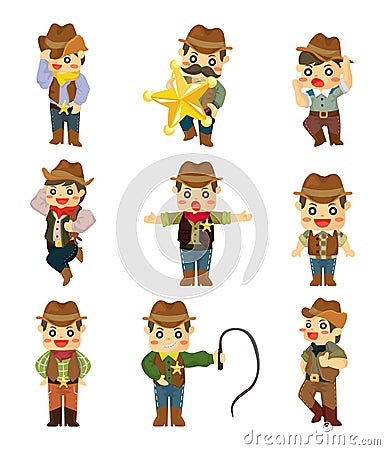 Cartoon cowboy icon Vector Illustration