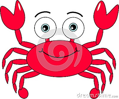 Cartoon Crab Vector Illustration