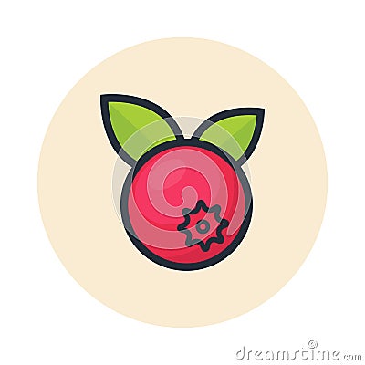 Cartoon cranberry icon Vector Illustration