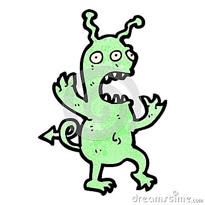 cartoon crazy alien Vector Illustration