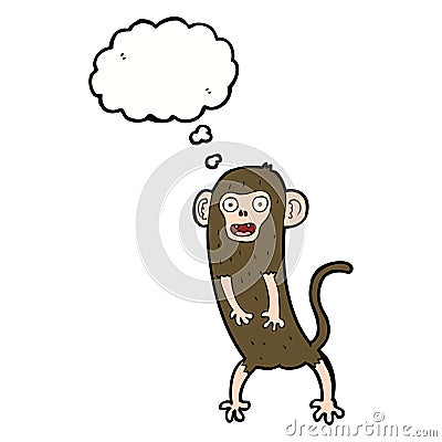 cartoon crazy monkey with thought bubble Stock Photo