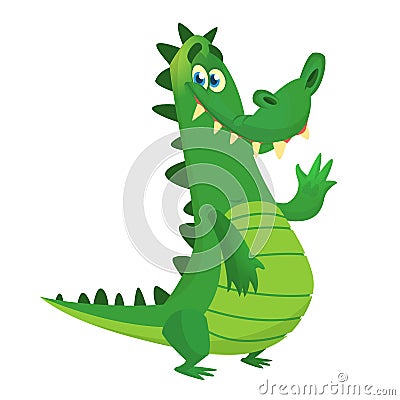 Cartoon crocodile. Vector character icon isolated on white. Vector Illustration