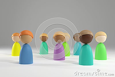 Cartoon Crowd, people, society and social media network internet web www community, diversity globalisation Stock Photo