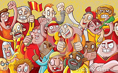 Cartoon crowd Vector Illustration