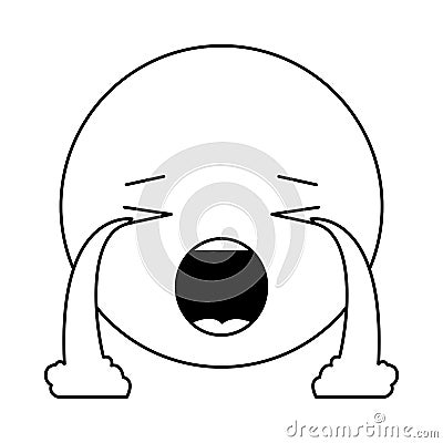 Cartoon crying head kawaii character Vector Illustration