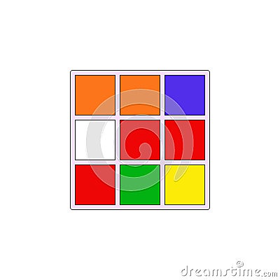 Cartoon cube toy colored icon. Signs and symbols can be used for web, logo, mobile app, UI, UX Vector Illustration