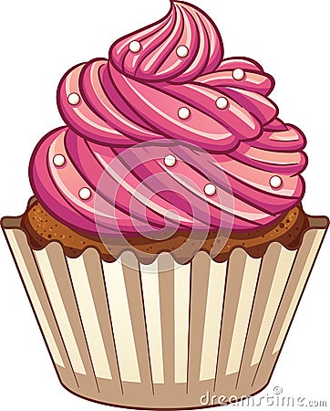 Cartoon cupcake Vector Illustration