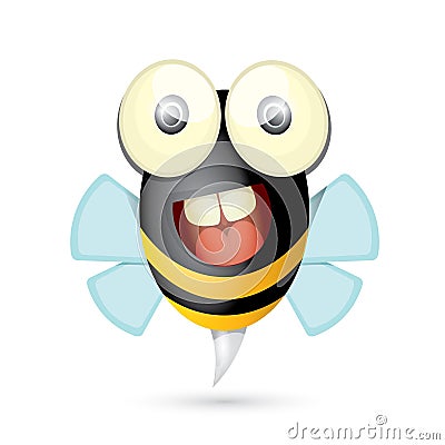 Cartoon cute bright baby bee. vector Vector Illustration