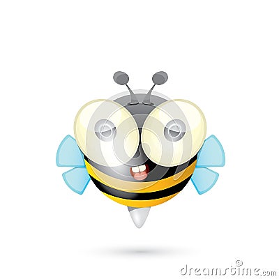 Cartoon cute bright baby bee. vector Vector Illustration