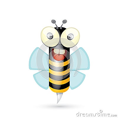 Cartoon cute bright baby bee. vector Vector Illustration