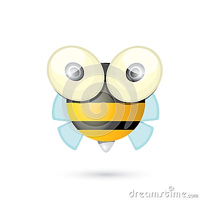 Cartoon cute bright baby bee. vector Vector Illustration