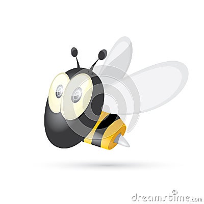 Cartoon cute bright baby bee. vector Vector Illustration