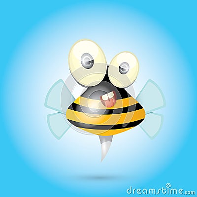 Cartoon cute bright baby bee. vector Cartoon Illustration