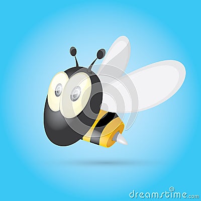 Cartoon cute bright baby bee. vector Cartoon Illustration