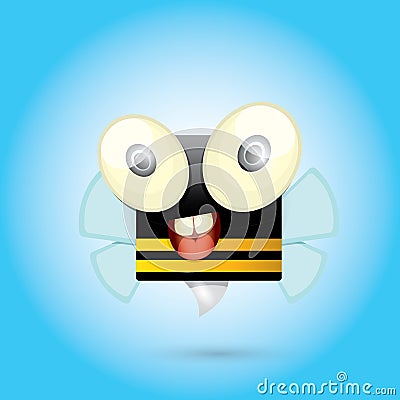 Cartoon cute bright baby bee. vector Cartoon Illustration