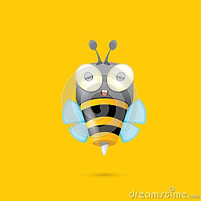 Cartoon cute bright baby bee. vector Vector Illustration