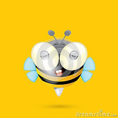 Cartoon cute bright baby bee. vector Vector Illustration