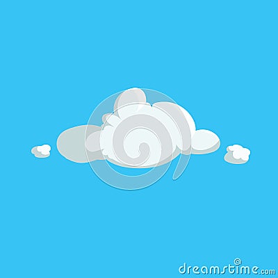 Cartoon cute cloud trendy design icon. Vector illustration of weather or sky background. Vector Illustration