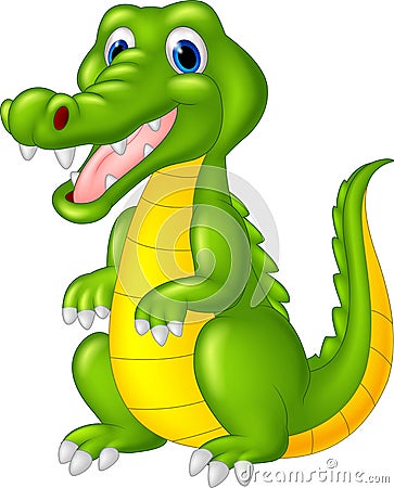 Cartoon cute crocodile Vector Illustration