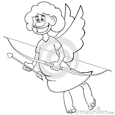 Cartoon cute cupid illustration Stock Photo