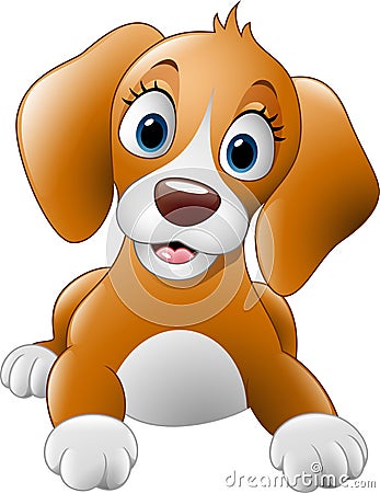 Cartoon cute dog Vector Illustration
