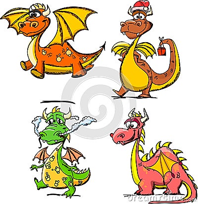 Cartoon cute dragon, a symbol 2012,vector Vector Illustration
