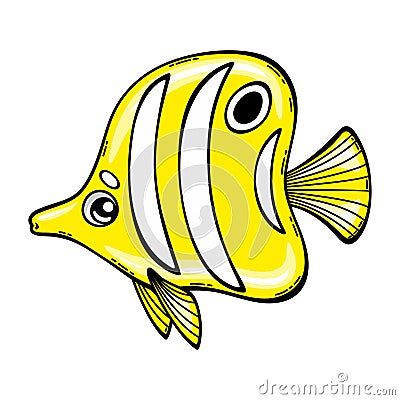 Cartoon cute fish vector illustration-1 Vector Illustration