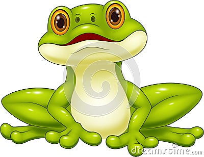 Cartoon cute frog Vector Illustration