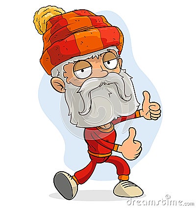 Cartoon funny cute lumberjack santa claus Vector Illustration