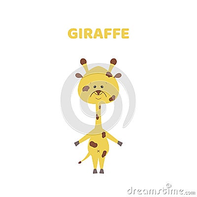 Cartoon a cute and funny giraffe. Cartoon Illustration