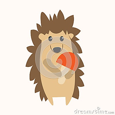 Cartoon Cute Hedgehog. Vector Vector Illustration